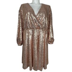 green emerald velvet dress Carmina Gold Sequin Plunge-Neck Wrap Mini Dress With Sash Detail – Club L  London main image 0